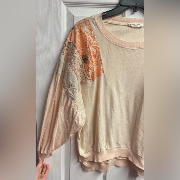 Free People “We The Free” Feelin It BOHO Cotton Blend Top Size Small - Picture 3 of 7